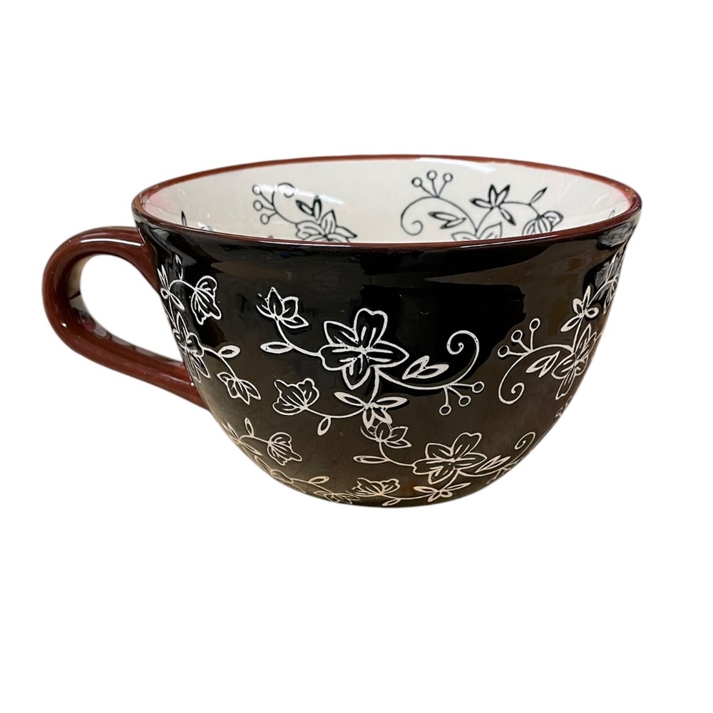 TEMPTATIONS Floral Lace soup / salad bowl, plate and spoon 24 oz - Picture 3 of 14